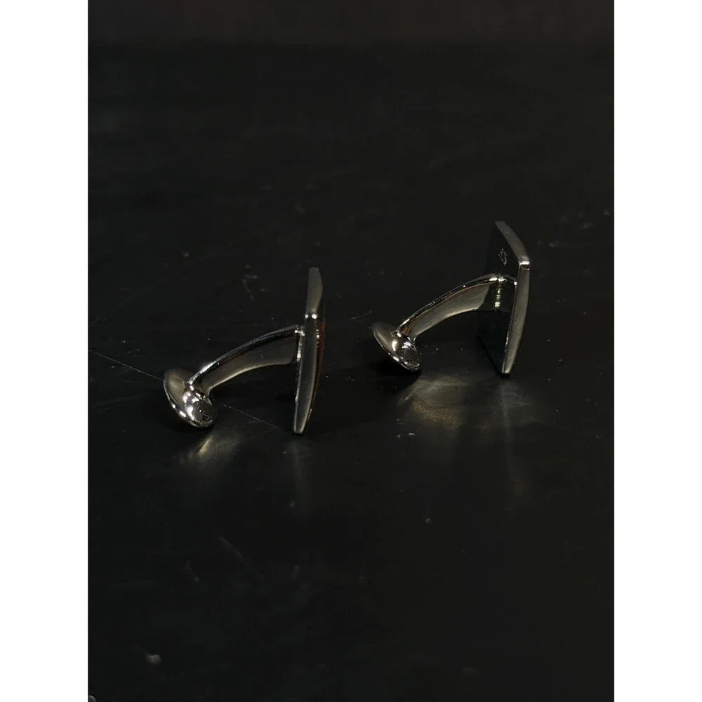 Sterling Silver Multicolor Enamel Mosaic Cuff Links